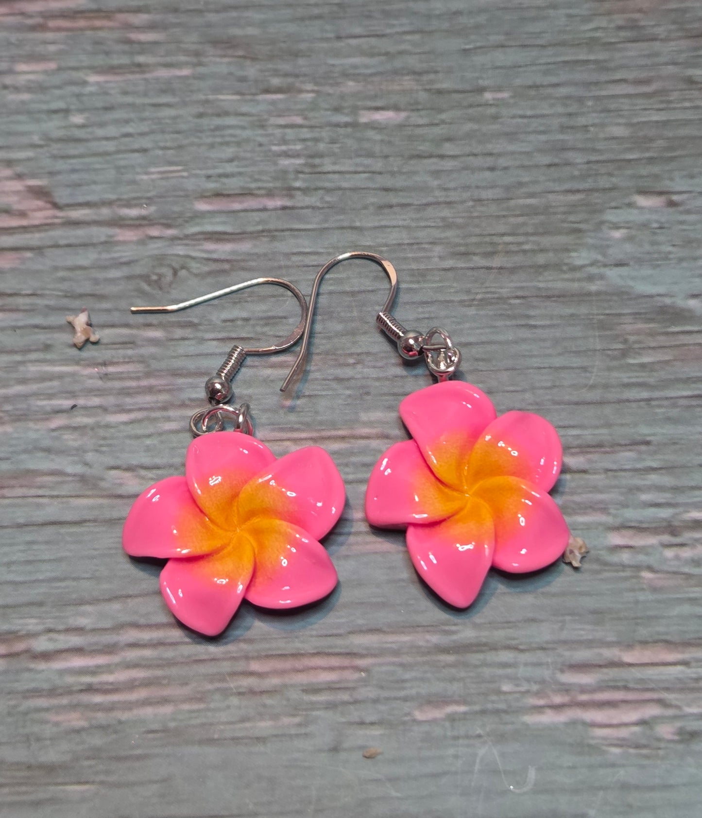 Frangipani flower earrings
