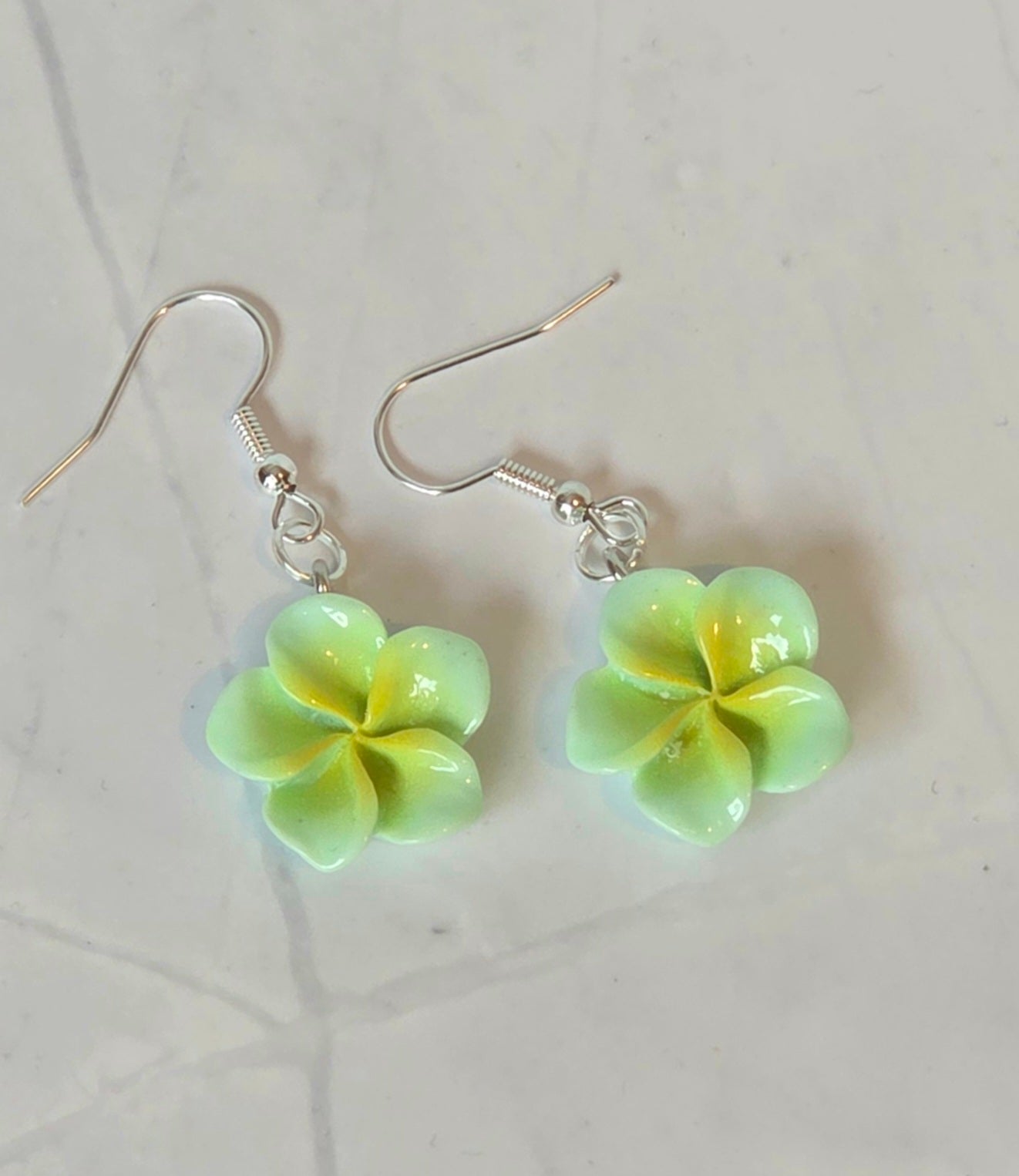 Frangipani flower earrings