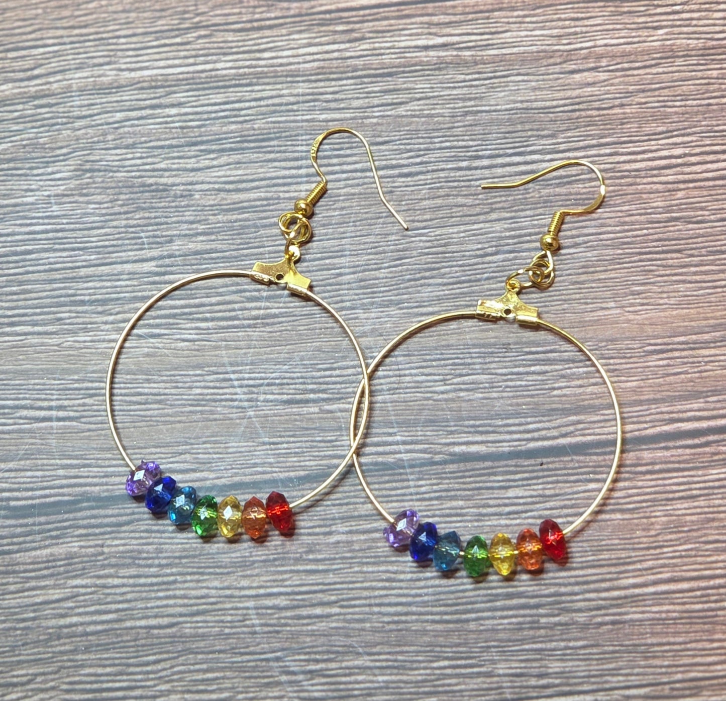 Rainbow hoop earrings