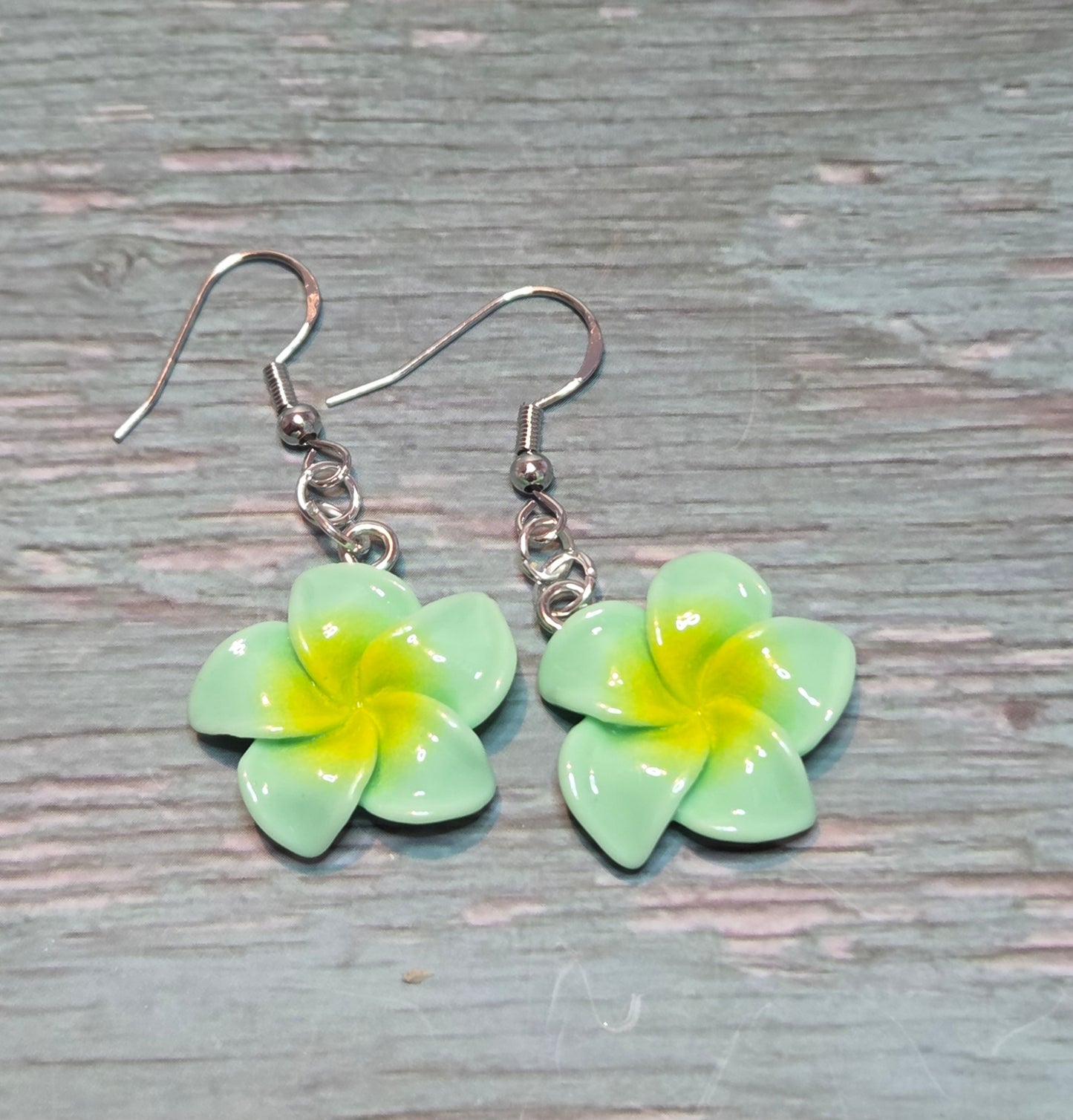Frangipani flower earrings