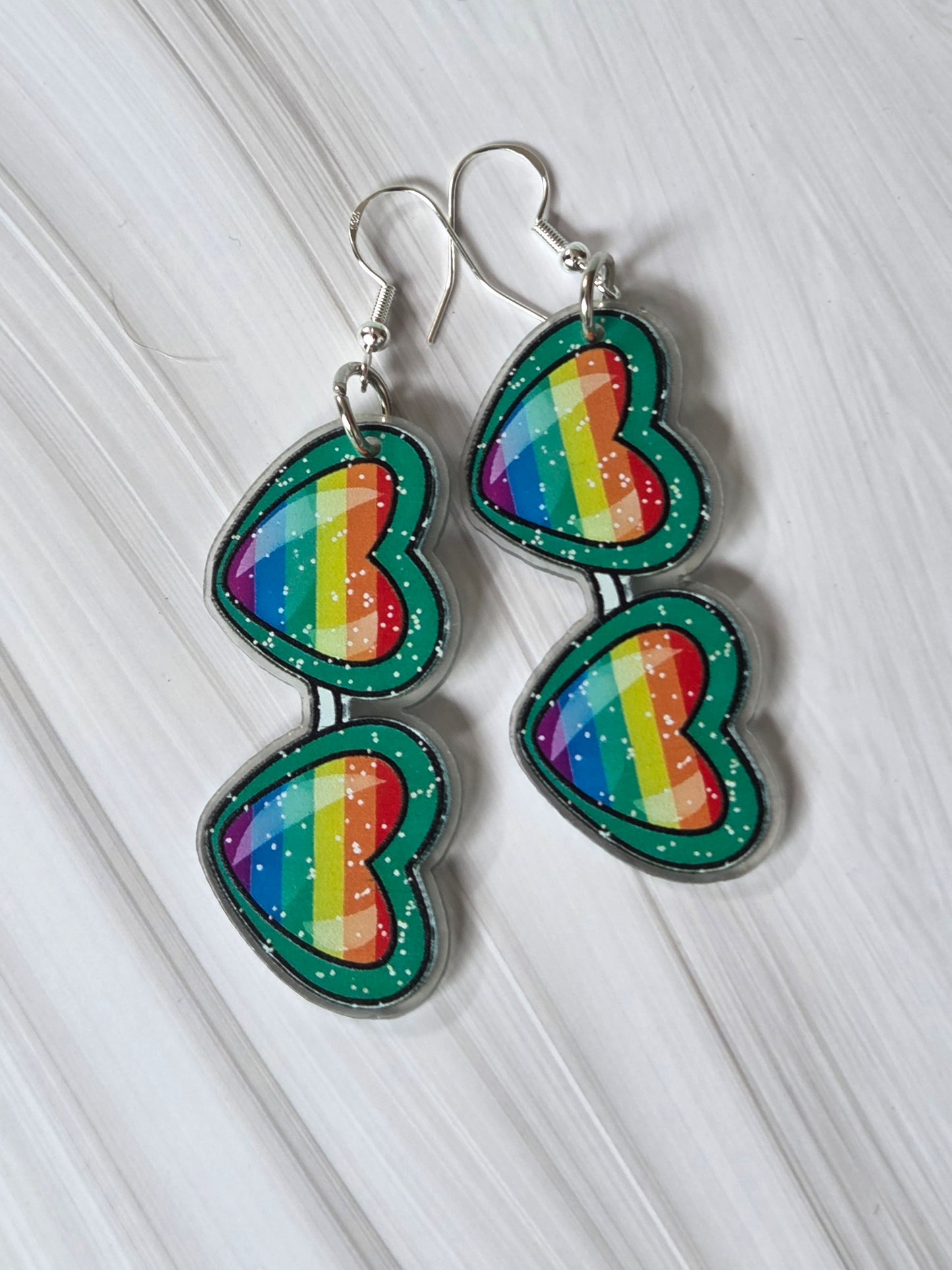 Rainbow sunglasses earrings