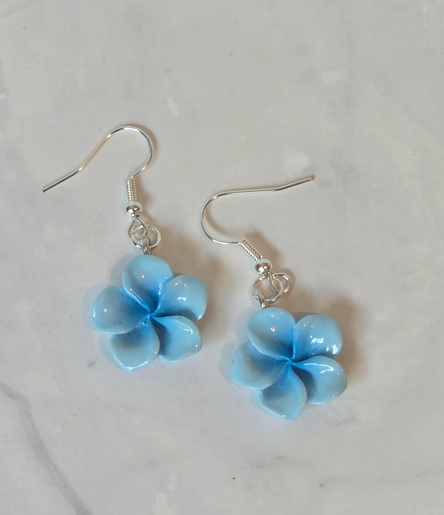 Frangipani flower earrings