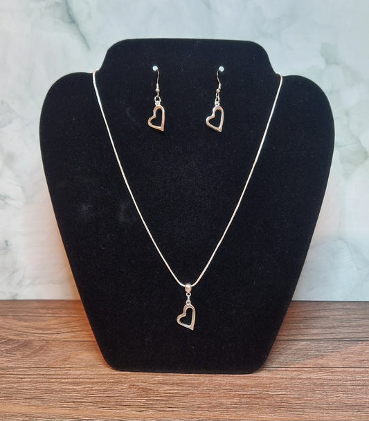 Sterling silver heart set