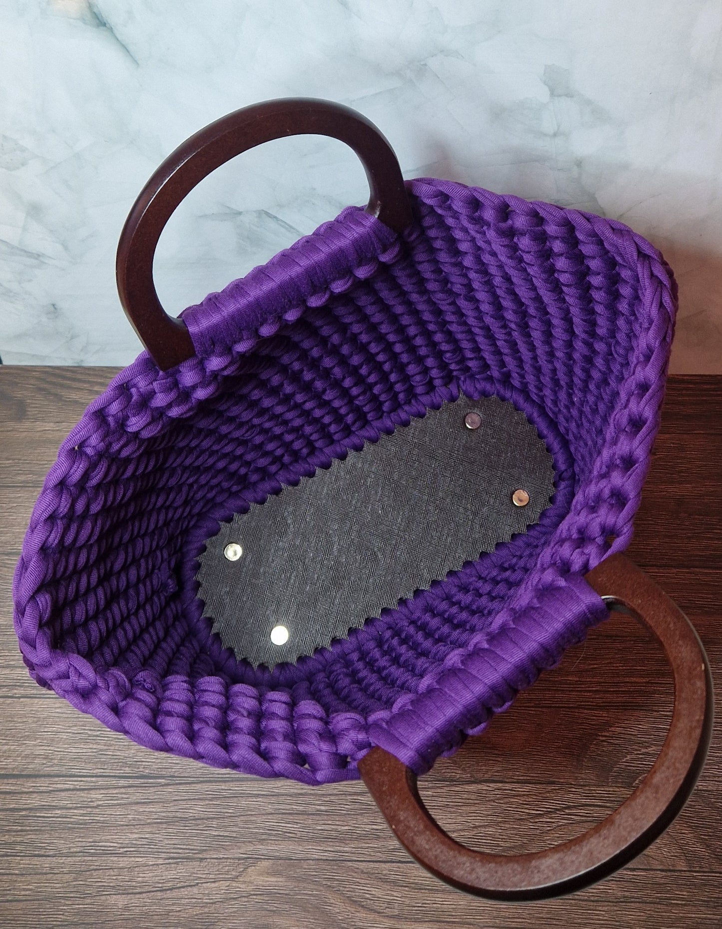 Purple tote bag