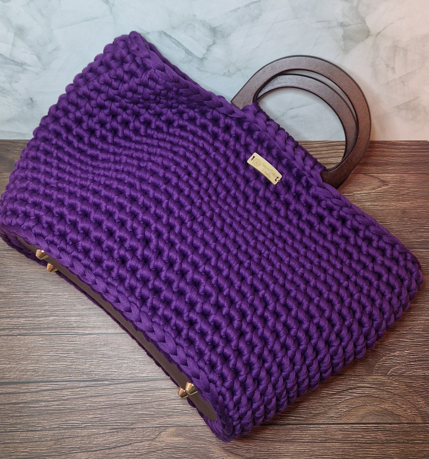 Purple tote bag