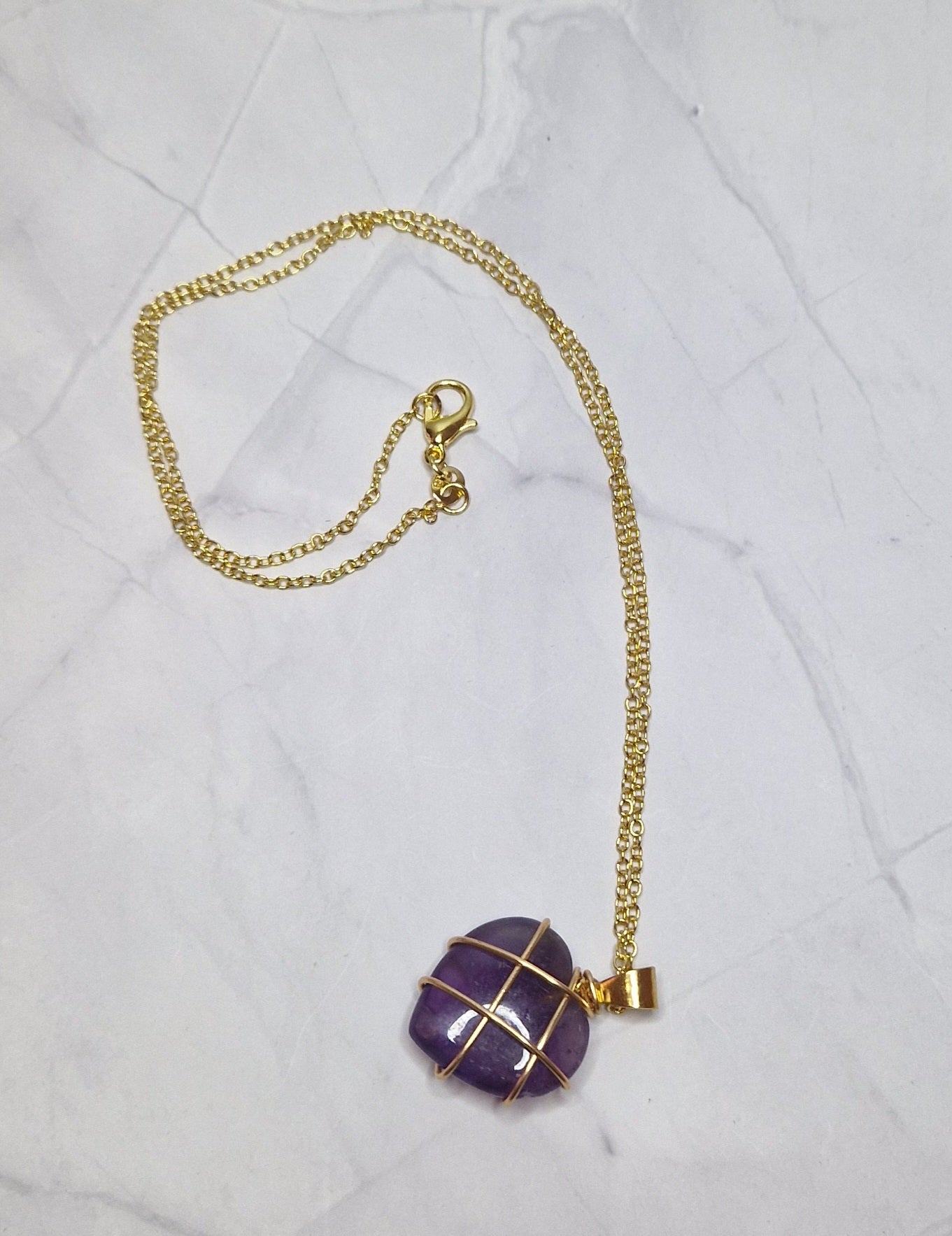 Amethyst heart pendant necklace