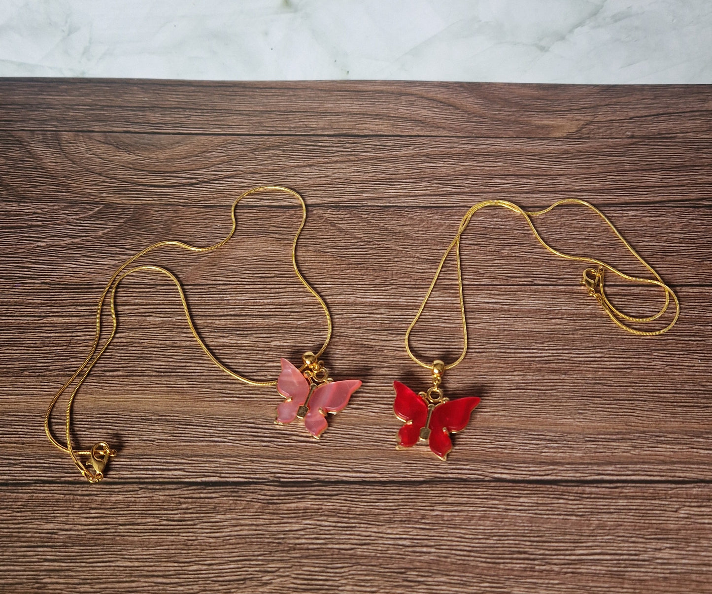 Enamel butterfly necklace