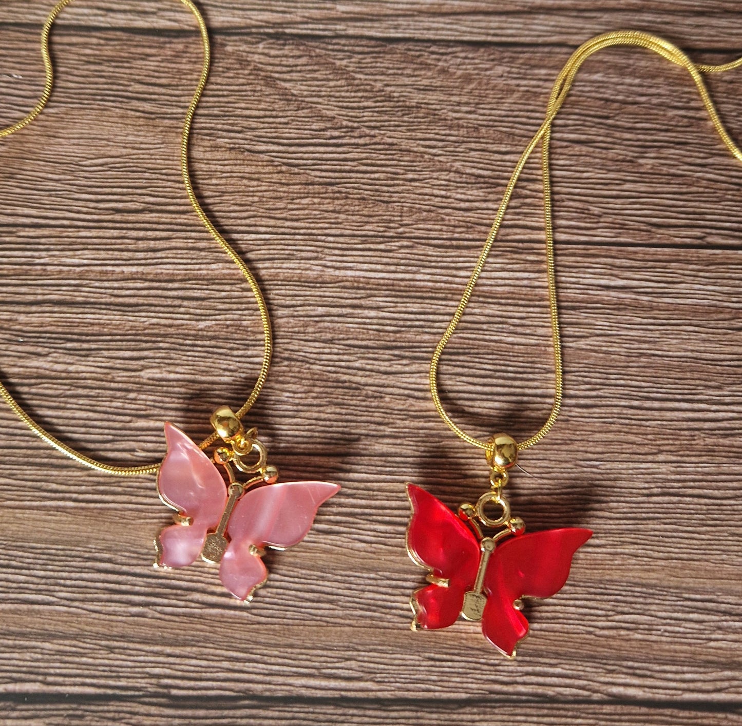 Enamel butterfly necklace