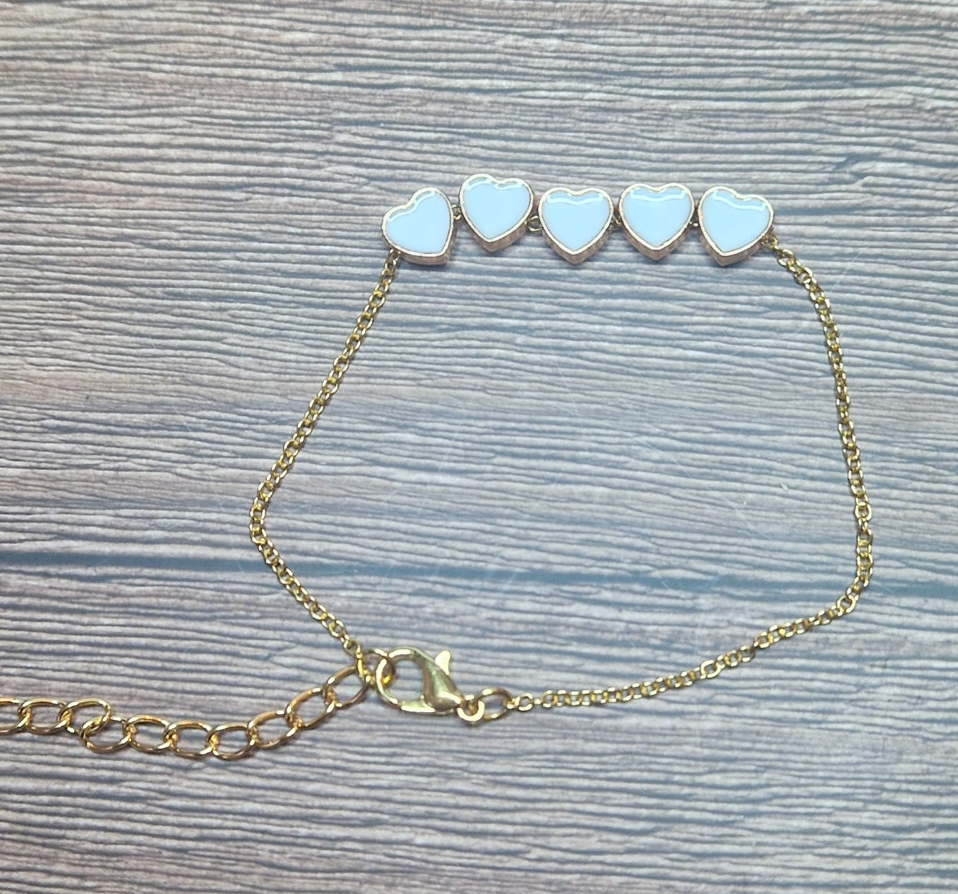 Enamel heart bracelet