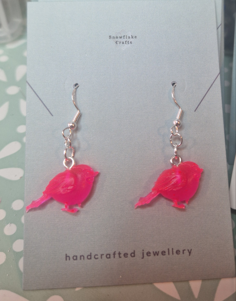 Resin bird earrings