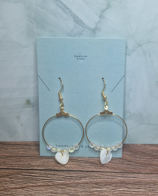 Mother-of-pearl hoop earrings