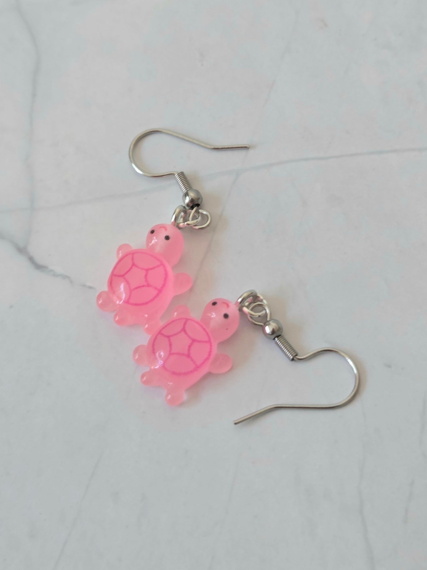 Glow in the dark turtle earrings