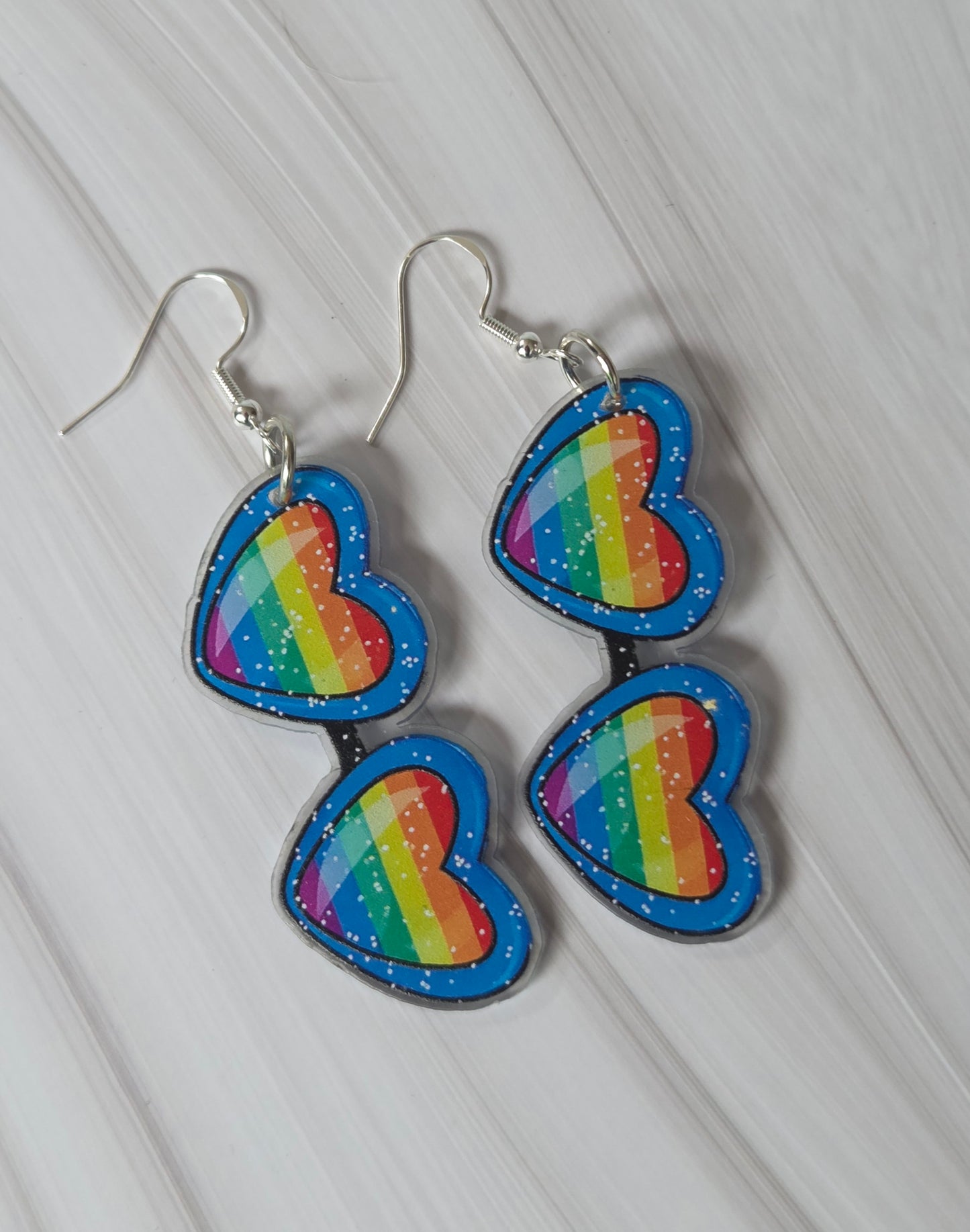 Rainbow sunglasses earrings
