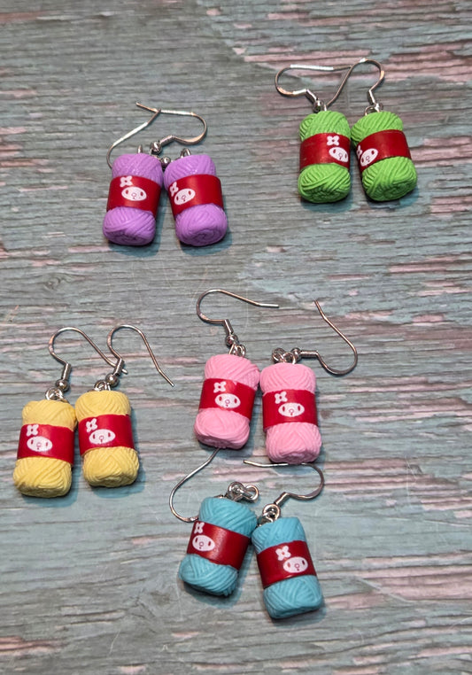 Yarn earrings