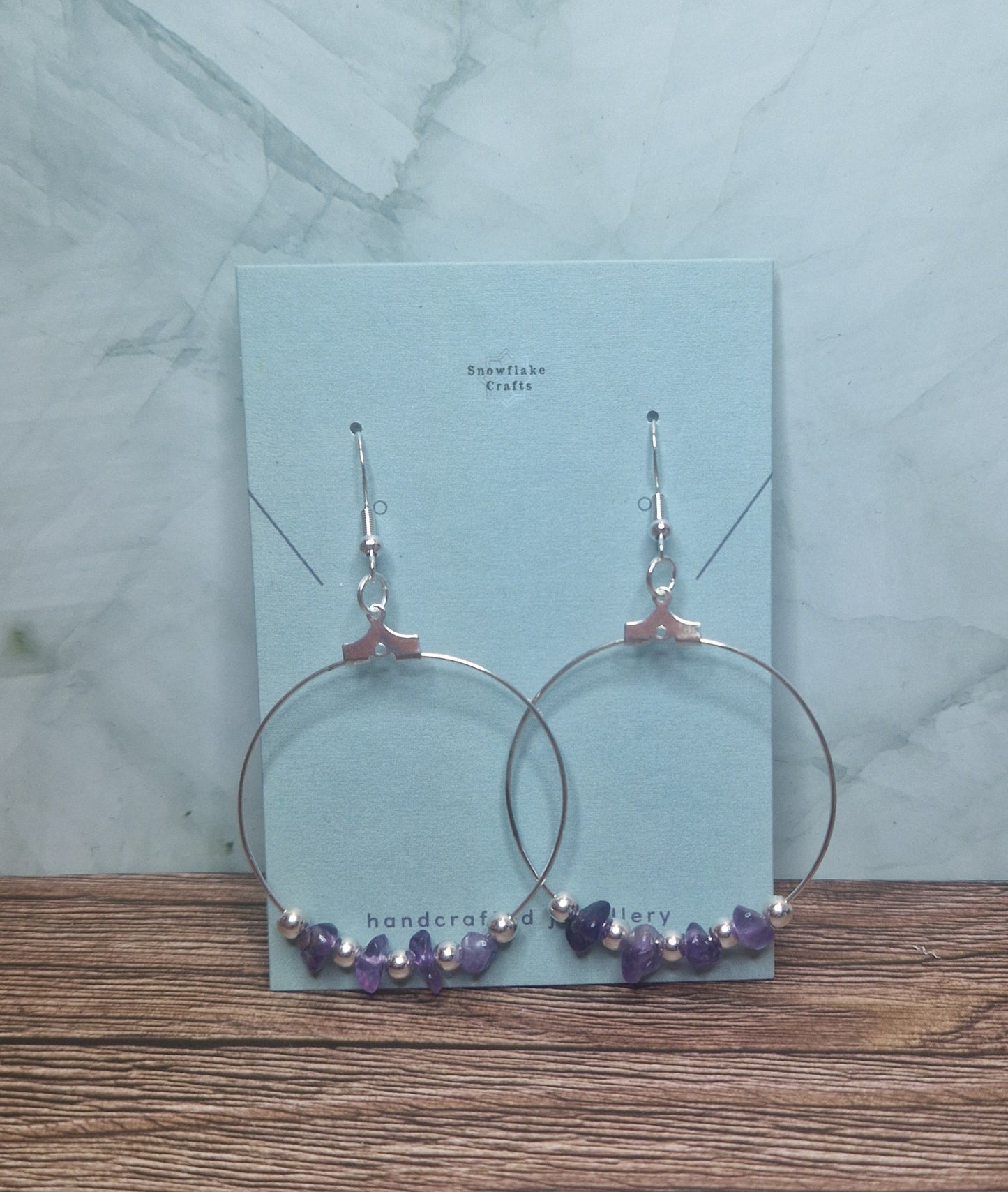 Amethyst hoop earrings