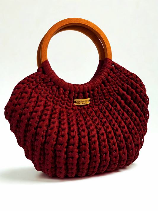 Burgundy shell bag