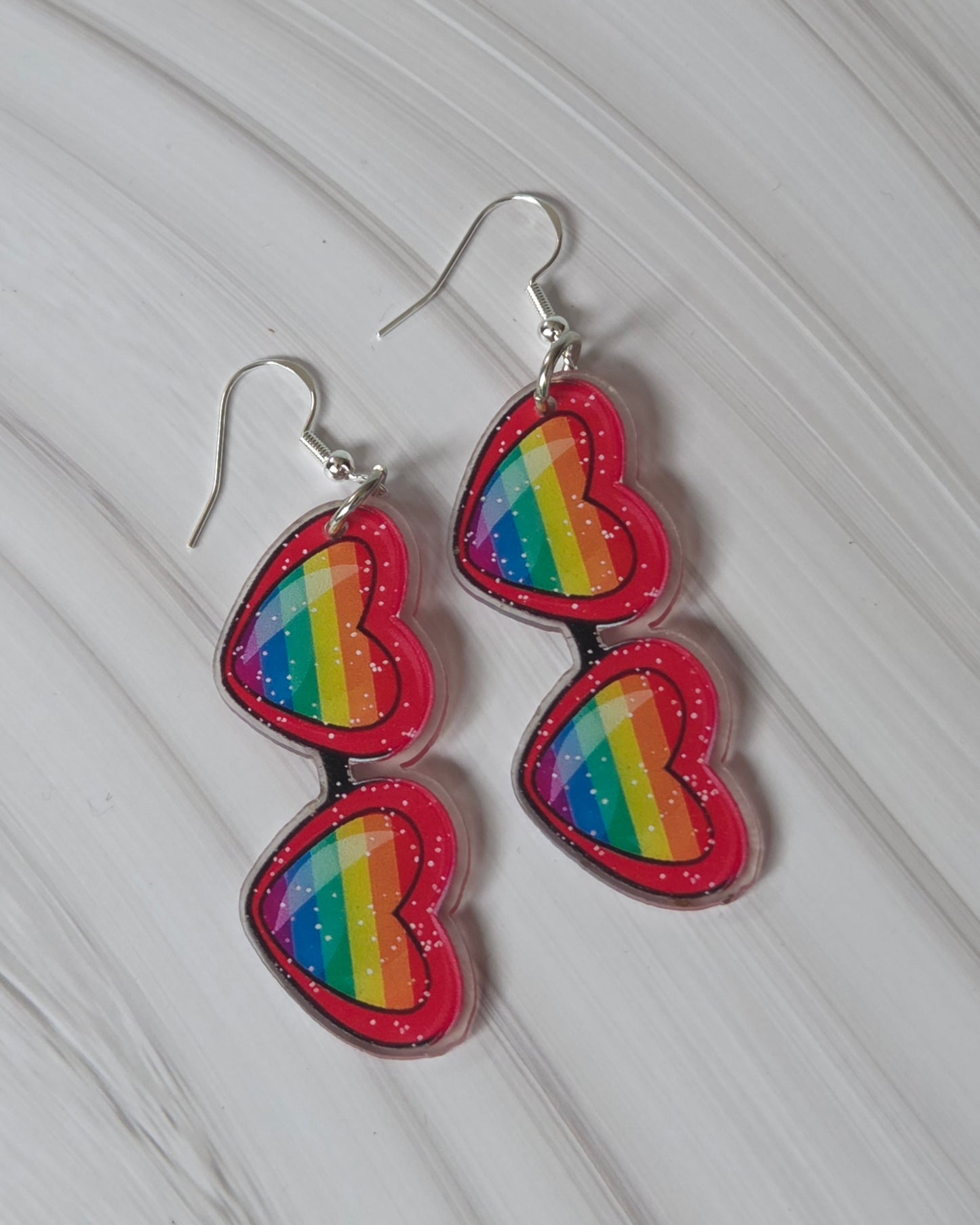 Rainbow sunglasses earrings