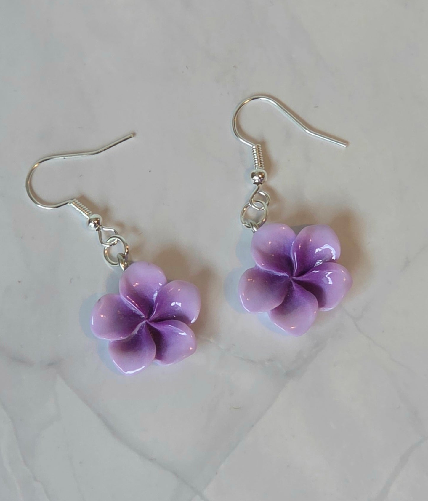 Frangipani flower earrings