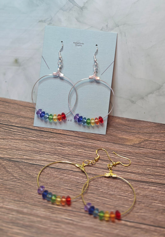 Rainbow hoop earrings
