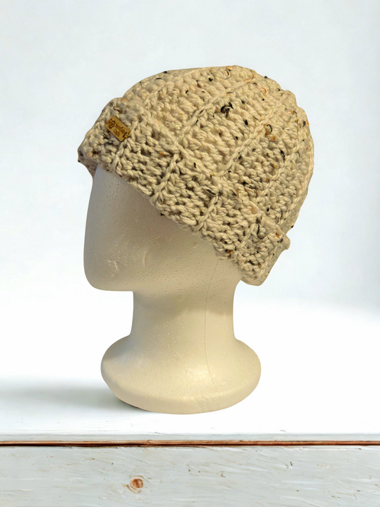 Oatmeal fisherman beanie