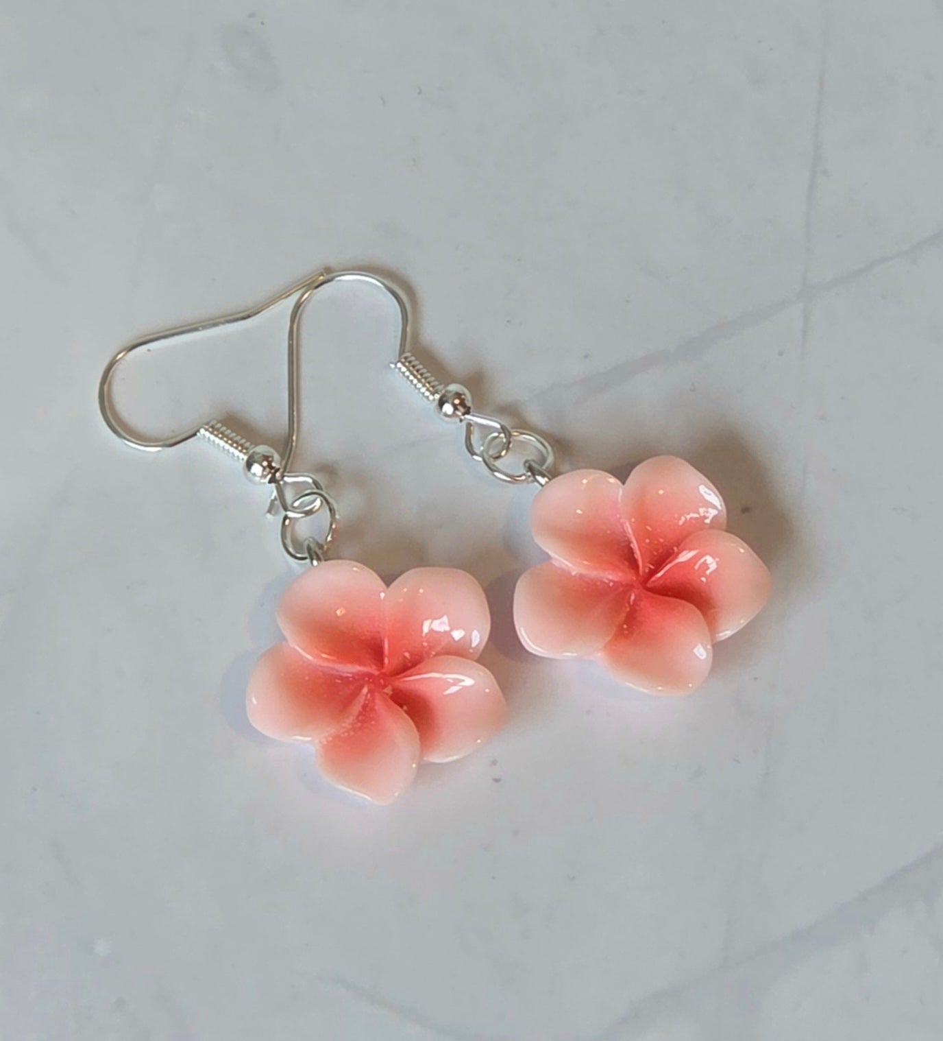 Frangipani flower earrings