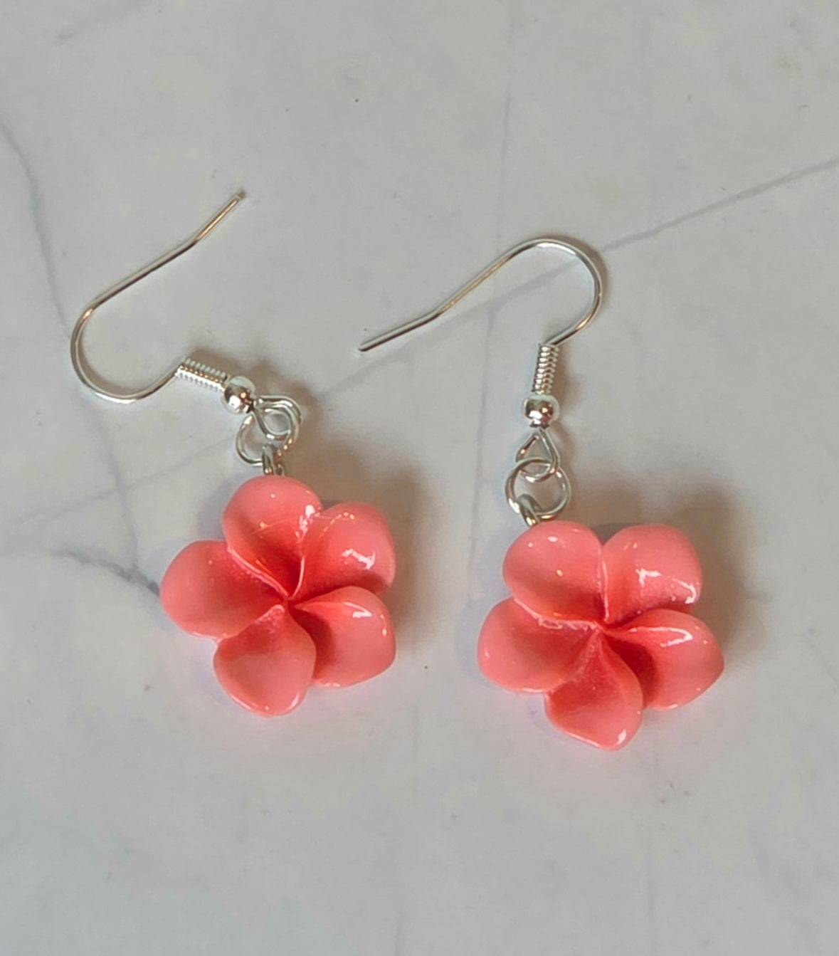 Frangipani flower earrings