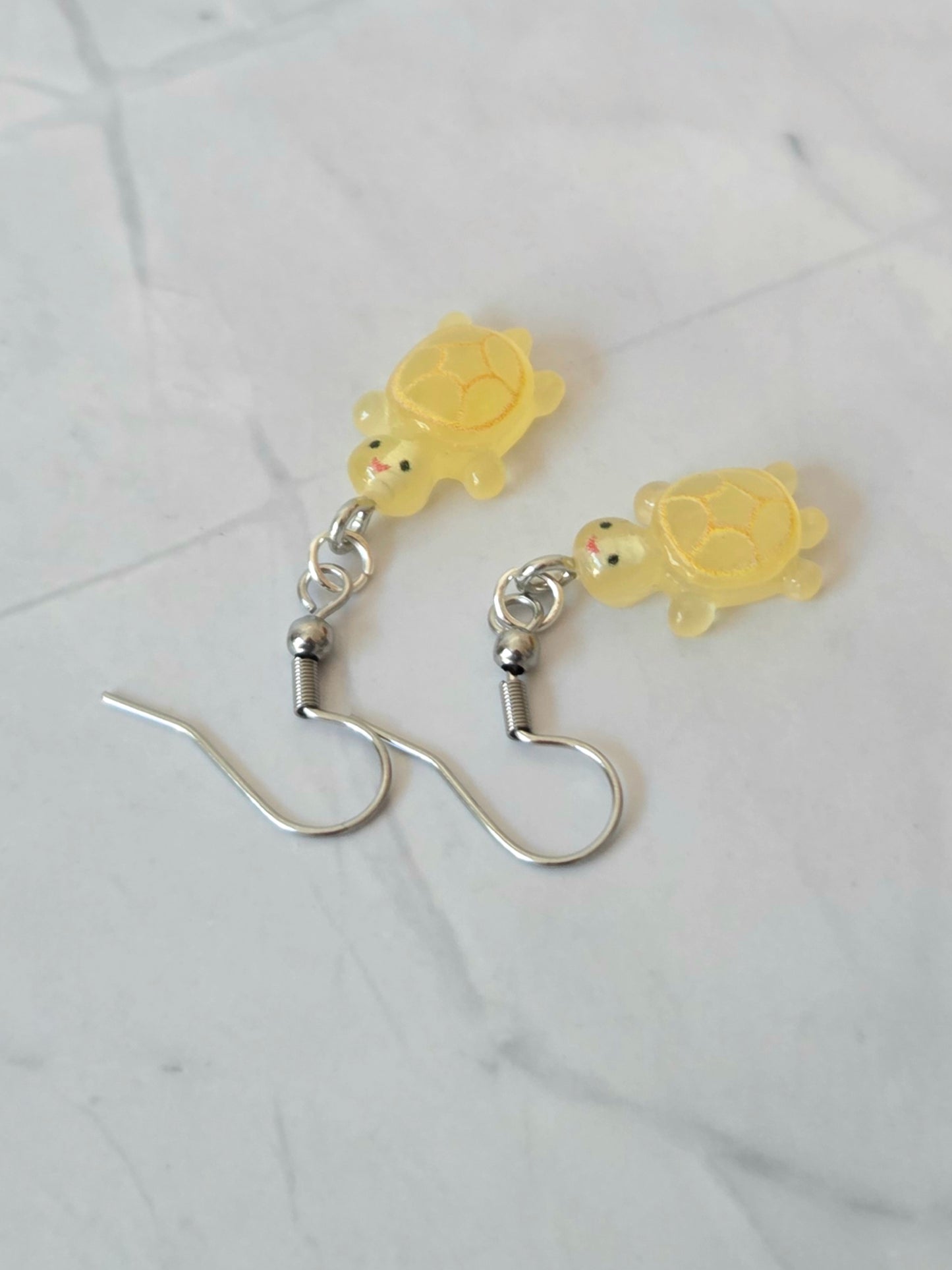 Glow in the dark turtle earrings