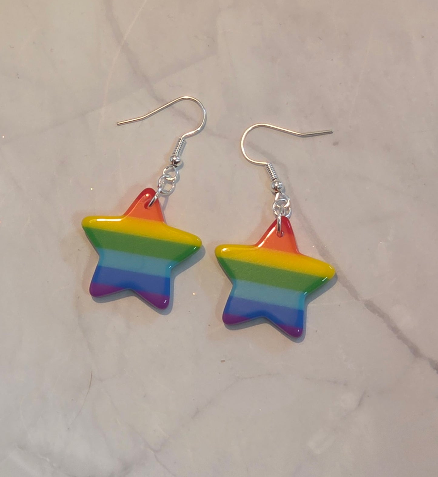 Rainbow star earrings