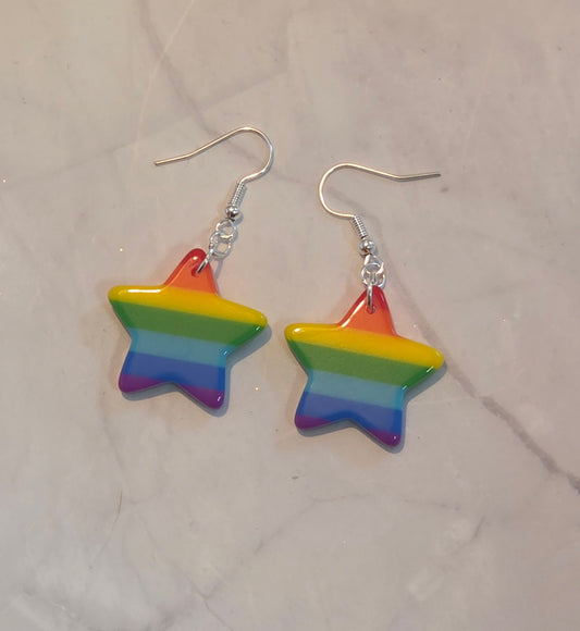 Rainbow star earrings
