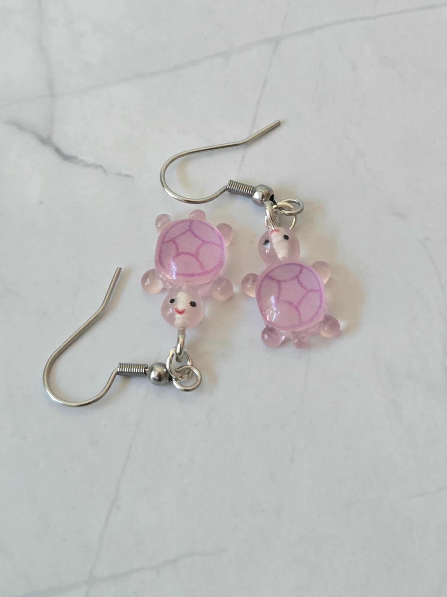 Glow in the dark turtle earrings