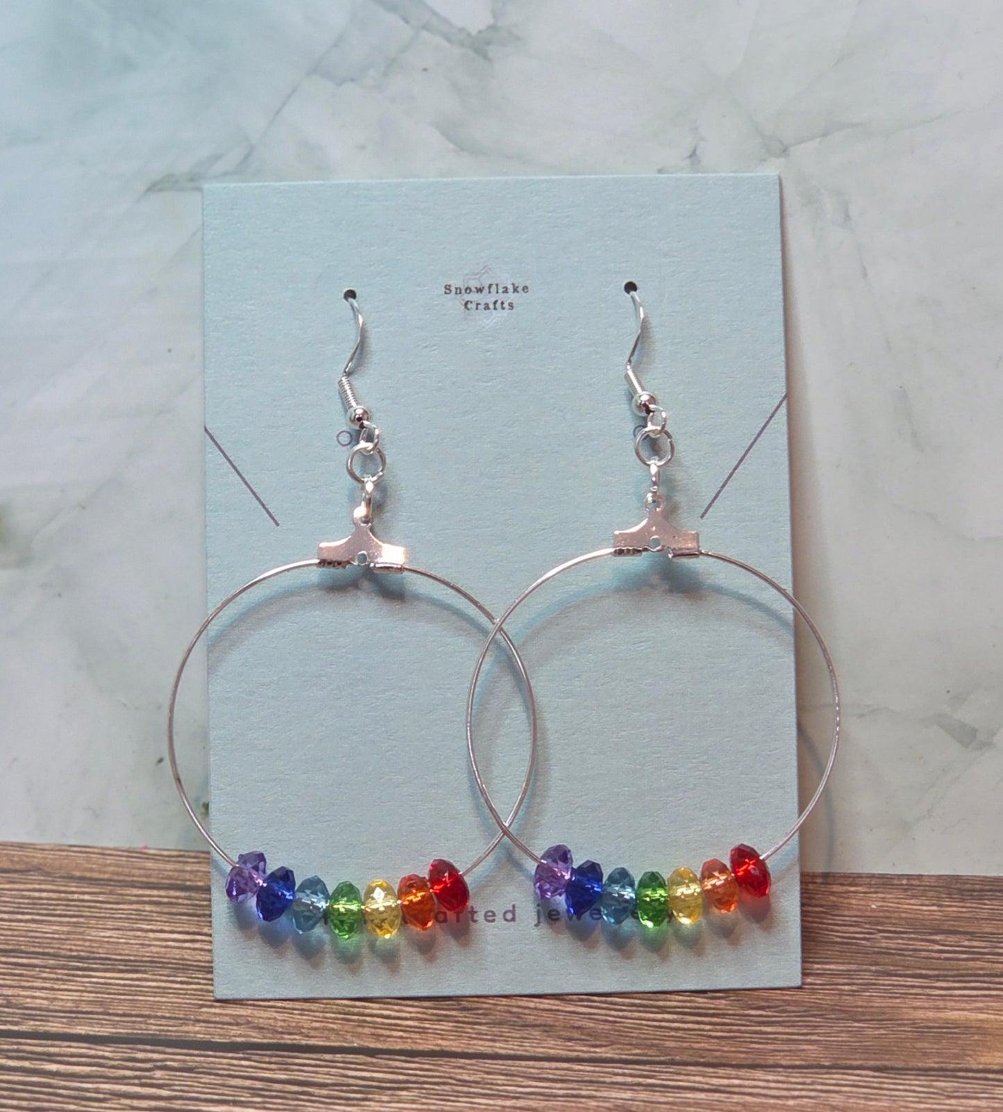 Rainbow hoop earrings