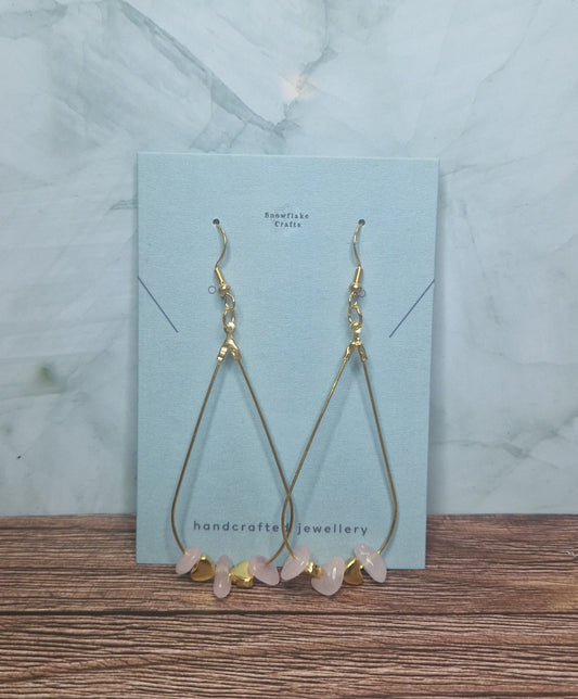 Rose quartz teardrop earrings