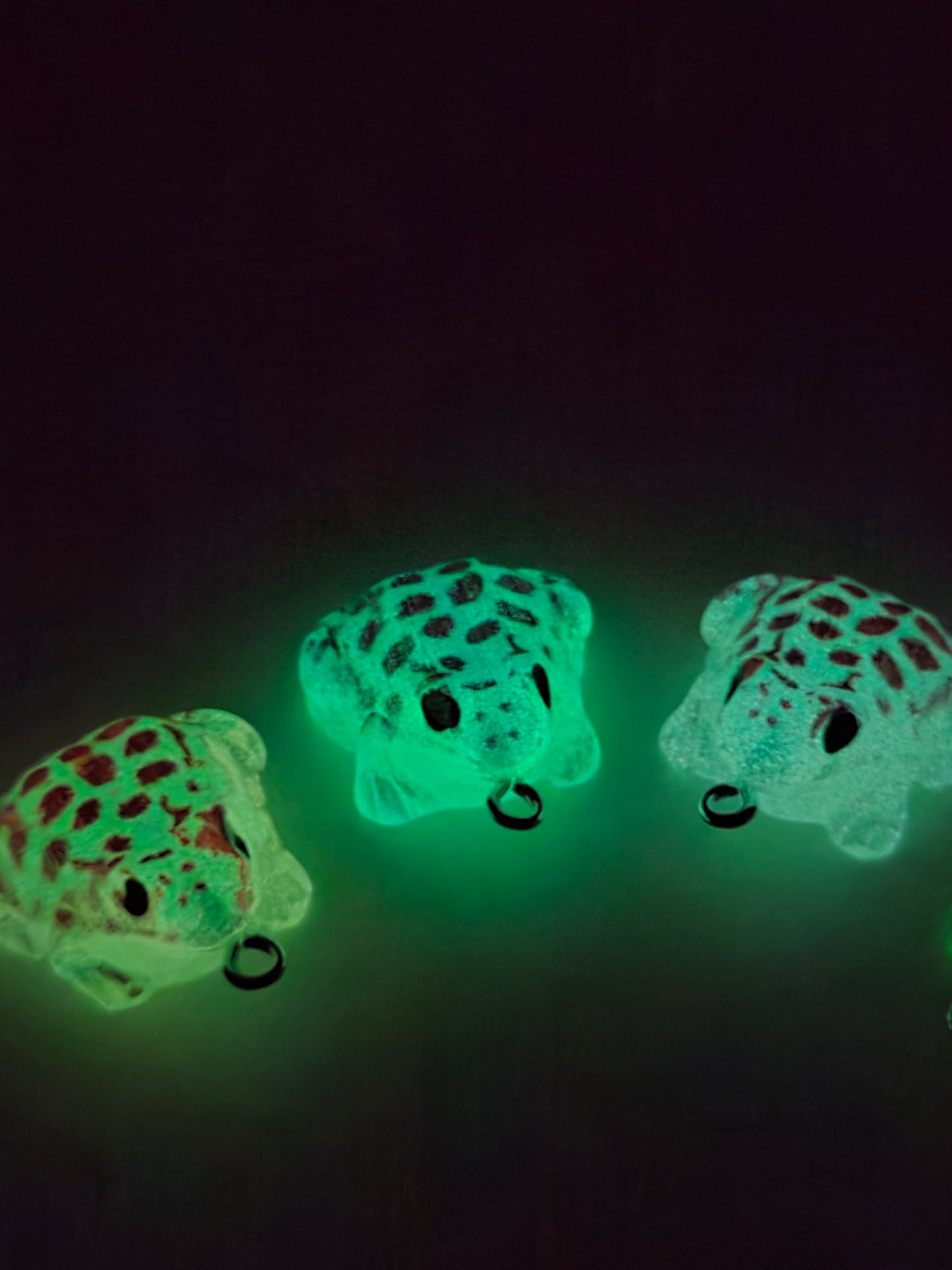 Glow in the dark frog earrings